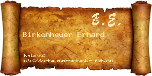Birkenheuer Erhard névjegykártya